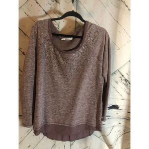 Maurices size 1x purple heather rhinestone sweatshirt top